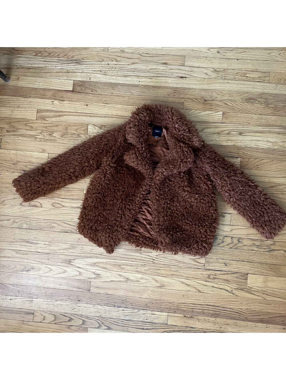 Brown Shaggy Rock Star Girlfriend Jacket Indie Sleaze Western Sz M Mob Wife Glam